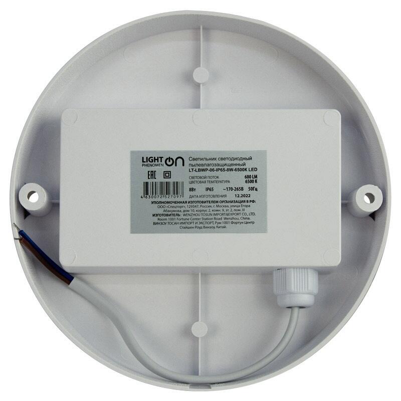 Банник LT-LBWP-06-IP65-8W-6500К LED круглый