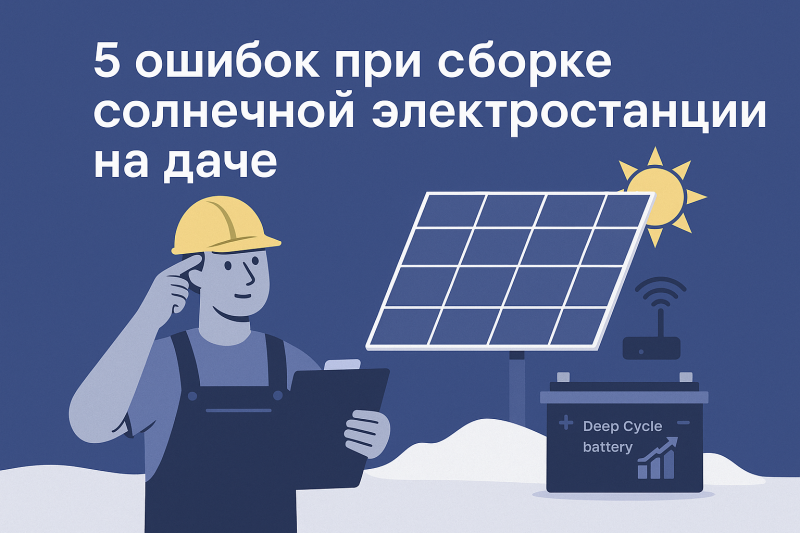 5 распространённых ошибок при сборке солнечной электростанции на даче