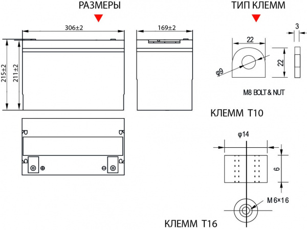 Аккумуляторная батарея Vektor GPL 12-90